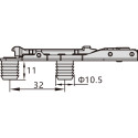 Pivot-Star zwart titanium lineaire inpersmontageplaat (voor diam 10 x 12mm boren), met directe hoogteverstelling, afstand 2mm / 