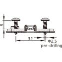 Pivot-Star kruismontageplaat in titanium zwart met schroeven voor spaanplaat (voor diam 2,5mm gat) en met directe hoogteverstell