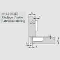 Pivot-Star 110° Black Titanium Screw-On Hinge with Soft Close and Self-Closing for Overlay Door / PCS