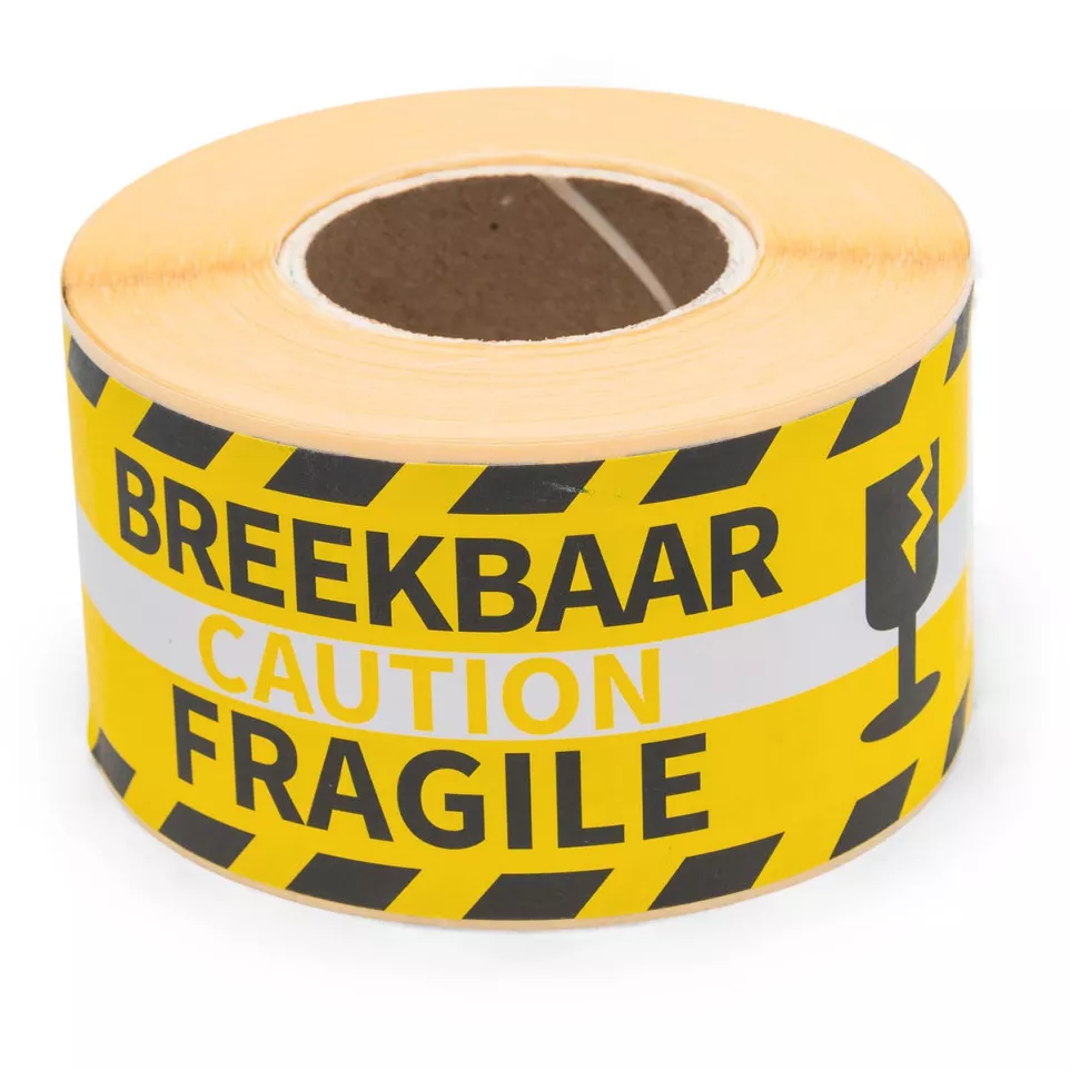 Rillprint etiketten Breekbaar, ft 46...