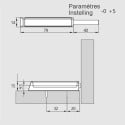 Push to open à appliquer linéaire anthracite, course de 40mm pour charnières Pivot-Star, Stylish et Pivot-Pro, amortisseur et fe