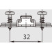 Plaque de montage Pivot-Pro nickelée avec vis pour panneaux à particules (pour le perçage Ø2,5mm), réglage en hauteur direct, di