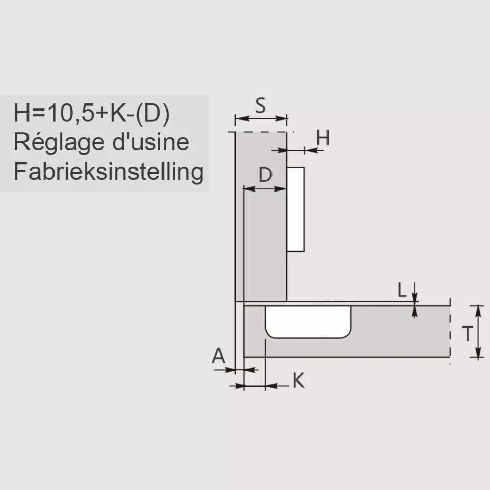 Charnière Pivot-Pro 100° nickelée à...
