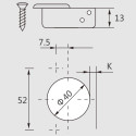 Pivot-Pro 95° Nickel Plated Screw-On Pivot Hinge with Damper, Auto-Close and 40mm Pin, for Inset Doors