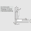 Charnière Pivot-Pro 95° nickelée à visser, amortisseur et fermeture automatique avec plot Ø40mm, pour porte en applique jusqu'à 