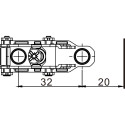 Linear mounting plate Stylish nickel plated with Euro screws for 5 x 8 mm drilling and direct height adjustment, distance