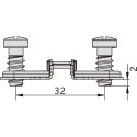 Stylish vernikkelde kruismontageplaat met Euroschroeven (voor diam 5 x 8mm boren) en met directe hoogteverstelling, afstand 4mm 