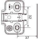 Plaque de montage Stylish nickelée, vis spéciales et manchons à expansion (pour le perçage Ø5 x 12mm), réglage en hauteur direct