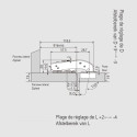 90° Pivot-Star 110° zwart titanium opschroefbaar hoekscharnier met soft-close functie, voor omkaderde kasten met inliggende deur