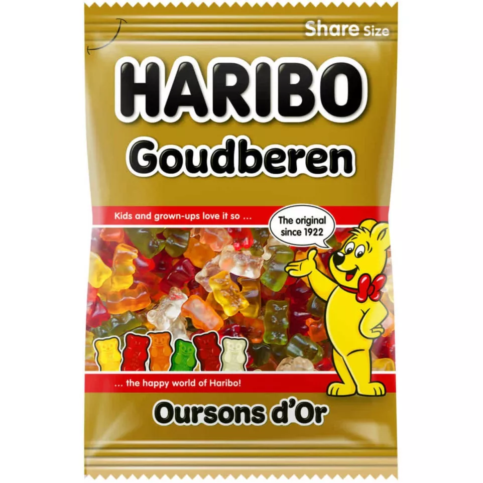 Haribo snoep goudbeertjes, zak van 250 g