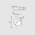45° Pivot-Star 110° zwart titanium opschroefbaar hoekscharnier met soft-close functie, voor opliggende deuren / PCE