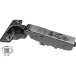 Pivot-Star 110° zwart titanium Flash snelsluitscharnier (Ø10x10mm), gedempt en zelfsluitend, voor half opliggende deuren / PCE