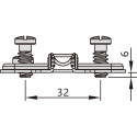 Vernikkelde Pivot-Star kruismontageplaat met Euroschroeven (voor diam 5 x 8mm boren) en met directe hoogteverstelling, afstand 4