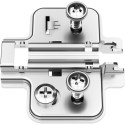Plaque de montage Pivot-Star nickelée avec vis spéciales et manchons à expansion Ø5, réglage en hauteur direct, distance 4mm / P