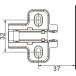 Plaque de montage Pivot-Star nickelée avec vis pour panneaux à particules, perçage Ø2,5mm, réglage en hauteur direct, distance 1