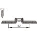 Plaque de montage Pivot-Star nickelée avec vis pour panneaux à particules (pour le perçage Ø2,5mm), réglage en hauteur direct, d