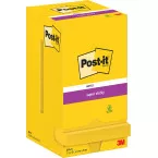 Post-it Super Sticky notes, 90 feuilles, ft 76 x 76 mm, paquet de 12 blocs, jaune néon