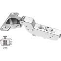 Charnière Pivot-Star 110° nickelée à montage avec manchons à expansion (Ø8x10mm), avec amortisseur et fermeture automatique, pou
