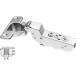 Charnière Pivot-Star 110° nickelée à enfoncer (Ø8x10mm), avec amortissement et avec fermeture automatique, pour porte rentrante 
