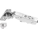 Charnière Pivot-Star 110° nickelée à enfoncer (Ø8x10mm), avec amortissement et avec fermeture automatique, pour porte en semi-ap