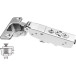 Pivot-Star 110° vernikkeld opschroefscharnier, met soft-close functie, voor halfinliggende deuren / PCE