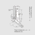 45° Pivot-Star 110° vernikkeld opschroefbaar hoekscharnier met soft-close functie, voor opbouwdeuren / PCE