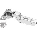 Charnière Pivot-Star 110° nickelée à enfoncer (Ø10x10mm), avec amortissement et avec fermeture automatique, pour porte rentrante