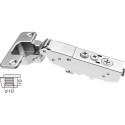 Charnière Pivot-Star 110° nickelée à enfoncer (Ø10x10mm), avec amortissement et avec fermeture automatique, pour porte en semi-a