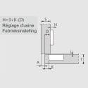 Charnière Pivot-Star 110° nickelée à visser, avec amortissement et avec fermeture automatique, pour porte en semi-applique / PCE