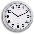 MAULstep horloge murale, quartz, diamètre 30 x 5 cm, cadre en plastique, argent