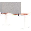 Smit Visual scheidingswand, lichtgrijs, 60 x 160 cm, met 2 klemmen