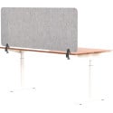 Smit Visual séparateur de bureau, gris clair, 60 x 160 cm, avec 2 pinces