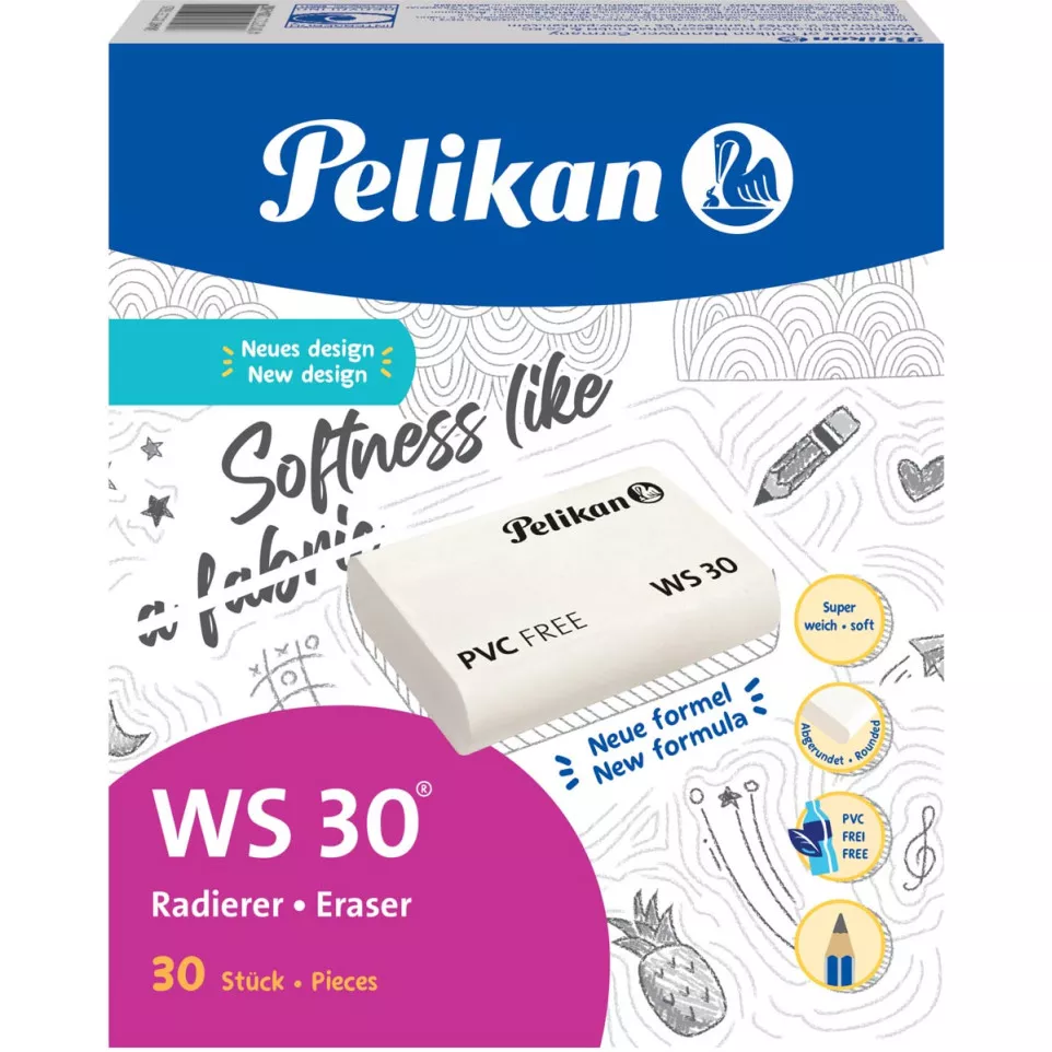 Pelikan gum WS30, large, wit, doos...