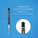 Parker ECO stylo bille recharge, medium, noir, 20 pièces