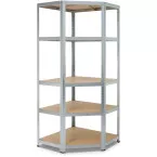 Avasco étagère Strong Corner, ft 176 x 75 x 40 x 50 cm, 5 tablettes, galvanisé