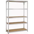 Avasco Strong 175 Shelving Unit, 176 x 120 x 40 cm, 5 Shelves, Galvanized