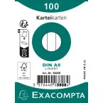 Exacompta fiches, ligné, ft 5,5 x 7,4 cm, paquet de 100 pièces, blanc