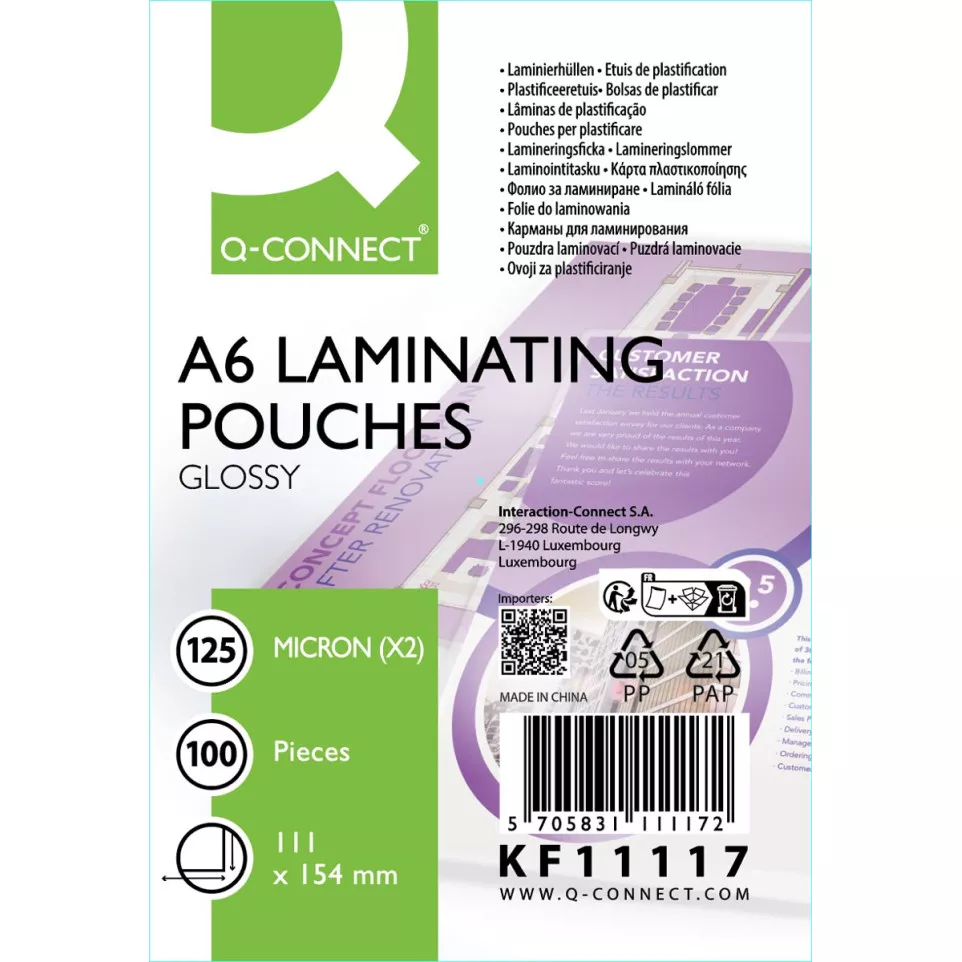 Q-CONNECT pochette de plastification,...