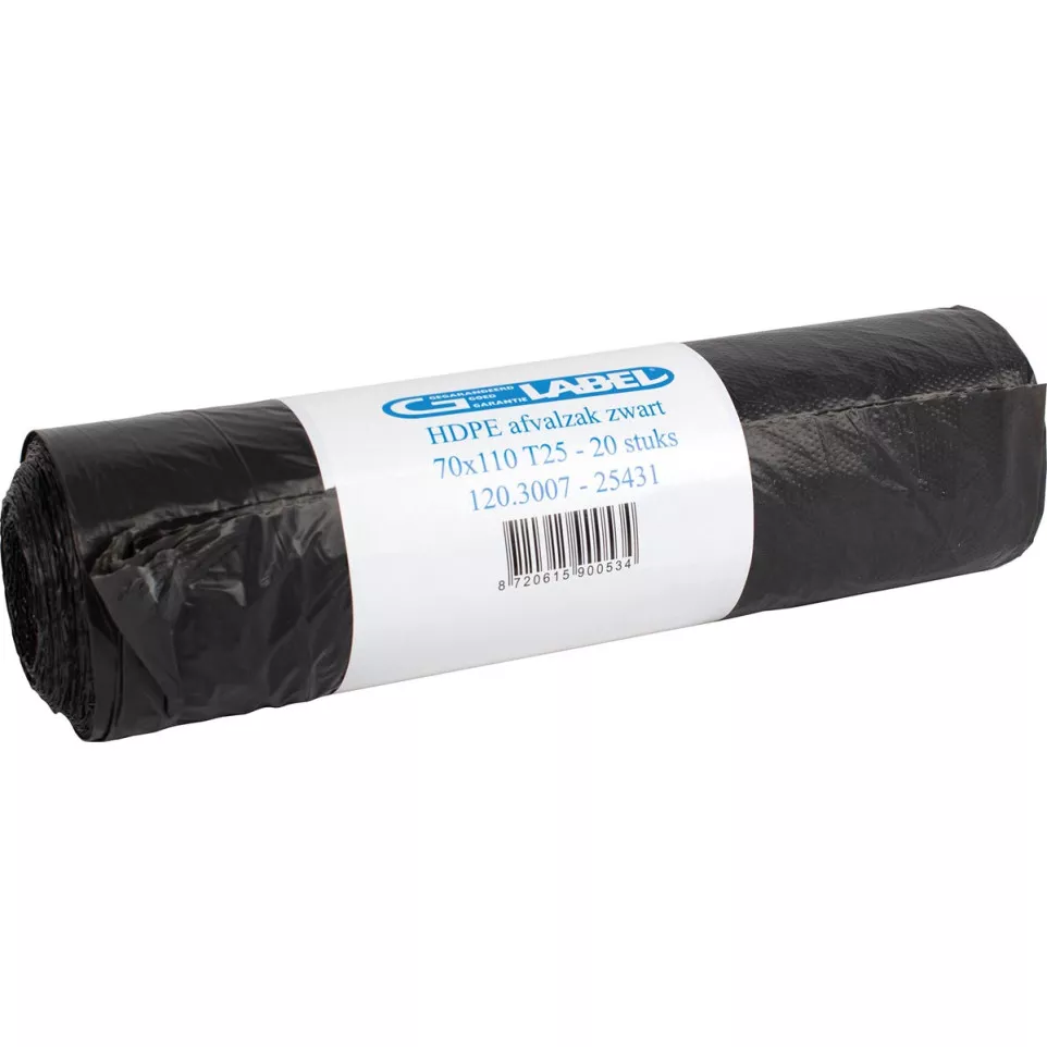 Trash Bags, 70 x 110 cm, Black, Roll...