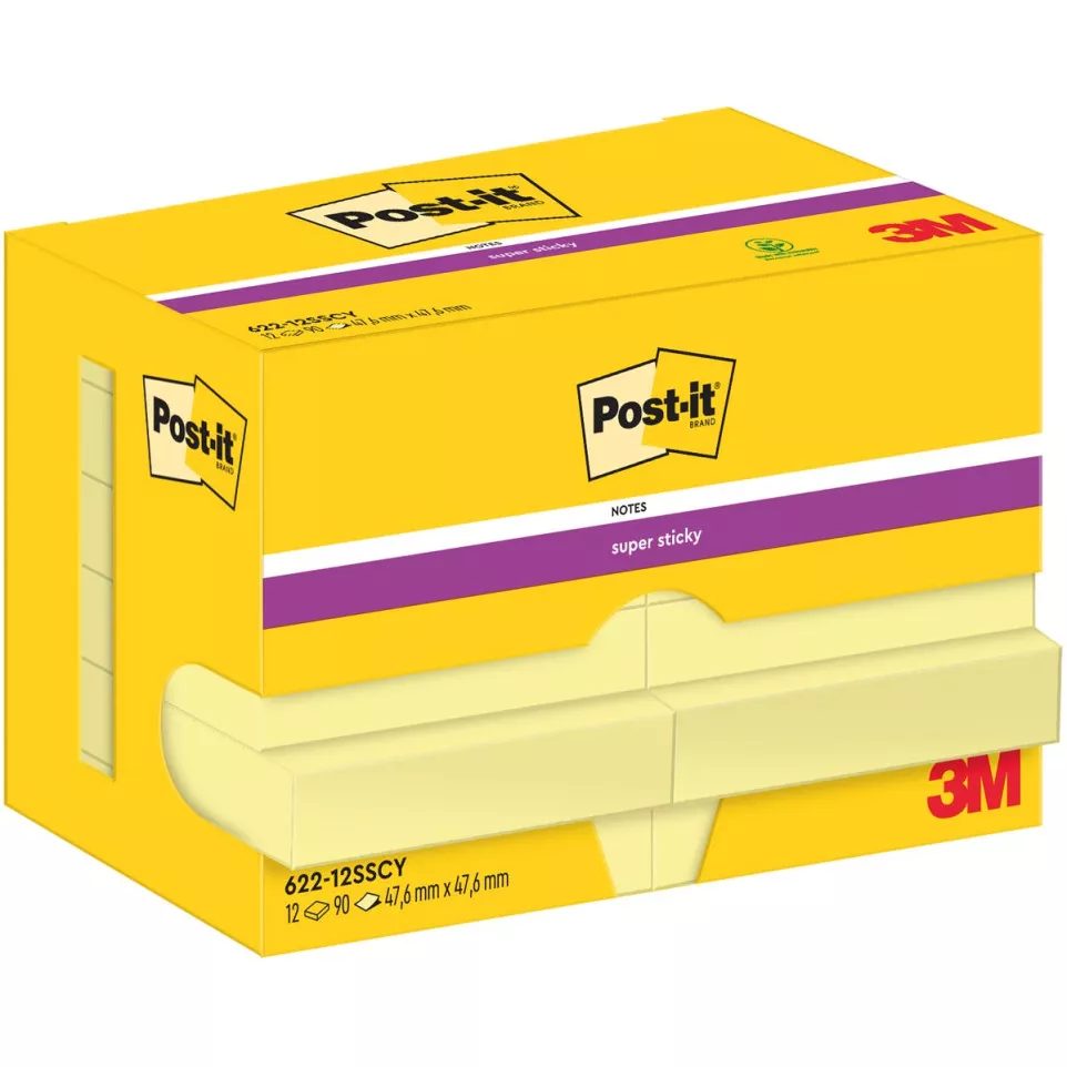 Post-It Super Sticky Notes, 90 vel,...
