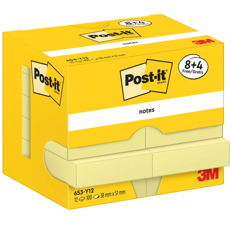 Post-It Notes, 100 feuilles, ft 38 x...