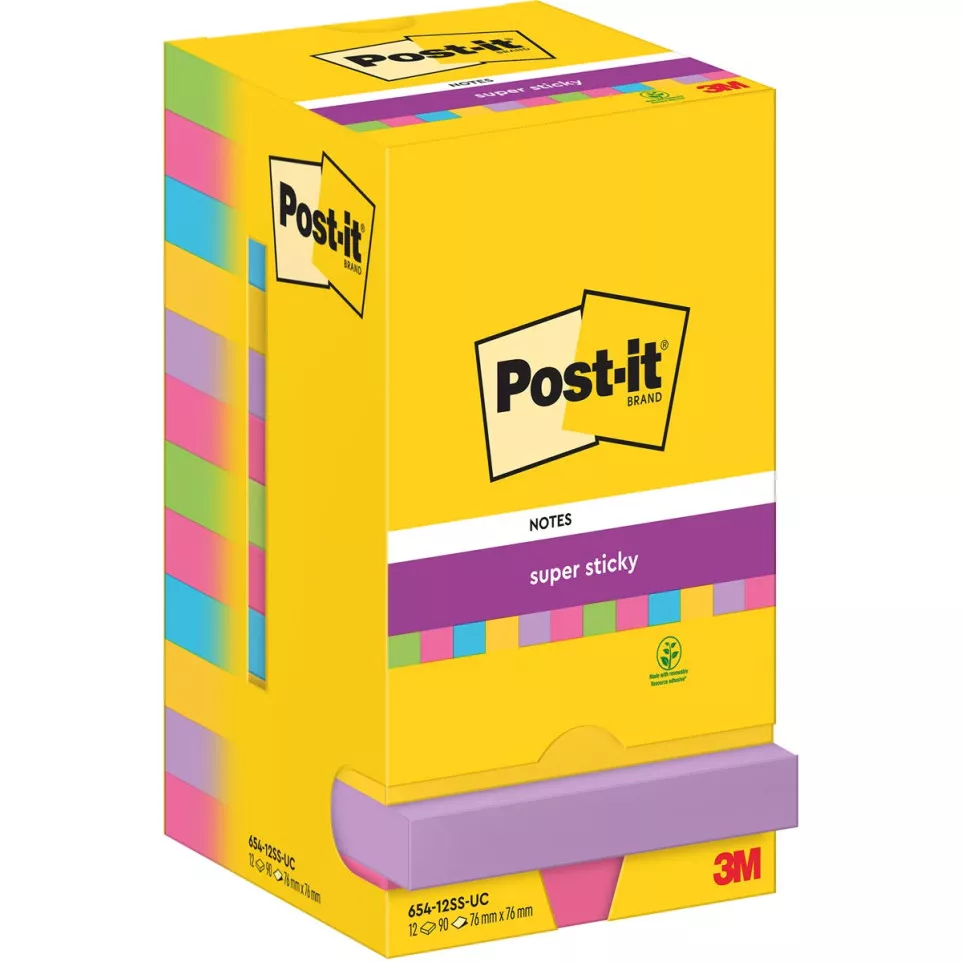 Post-It Super Sticky Notes, 90 vel,...
