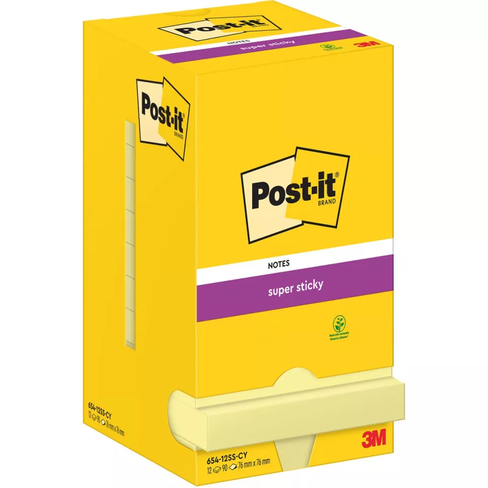 Post-it Super Sticky Notes, 3 x 3 in,...