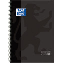 Oxford School Classic Europeanbook spiraalblok, ft A4+, 160 bladzijden, geruit 5 mm, zwart