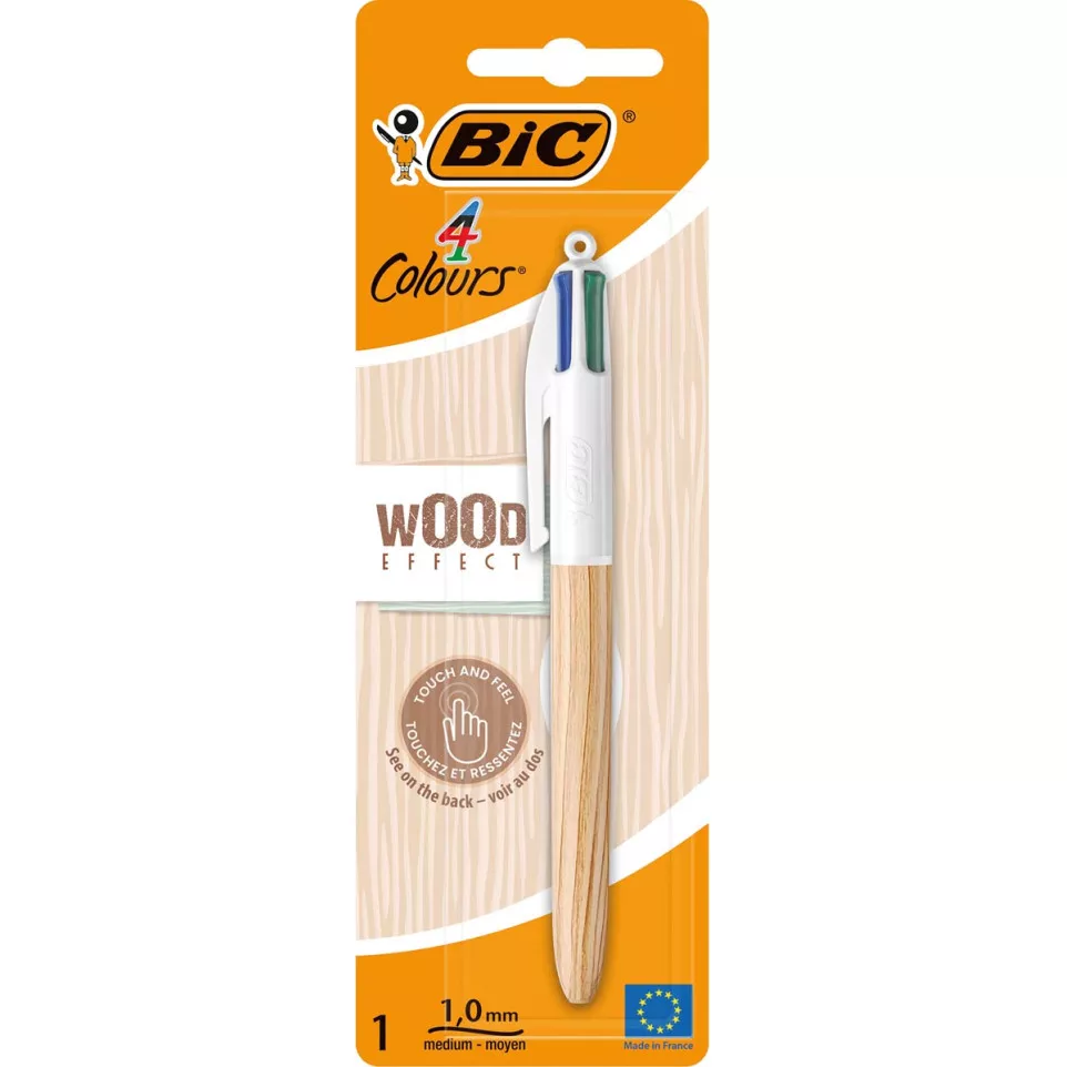 Bic 4 Colours Wood Style stylo bille...