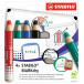 Stabilo MARKdry potlood voor whiteboards, etui van 4 stuks in geassorteerde kleuren