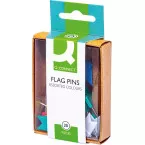 Q-CONNECT vlagspelden, geassorteerde kleuren, doosje van 20 stuks