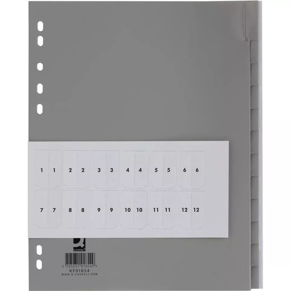 Q-CONNECT A4 Dividers PP 4-Hole 12...