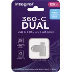 Integral 360-C Dual clé USB-C & USB 3.0, 128 Go