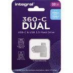 Integral 360-C Dual USB-C & USB 3.0 stick, 32 GB